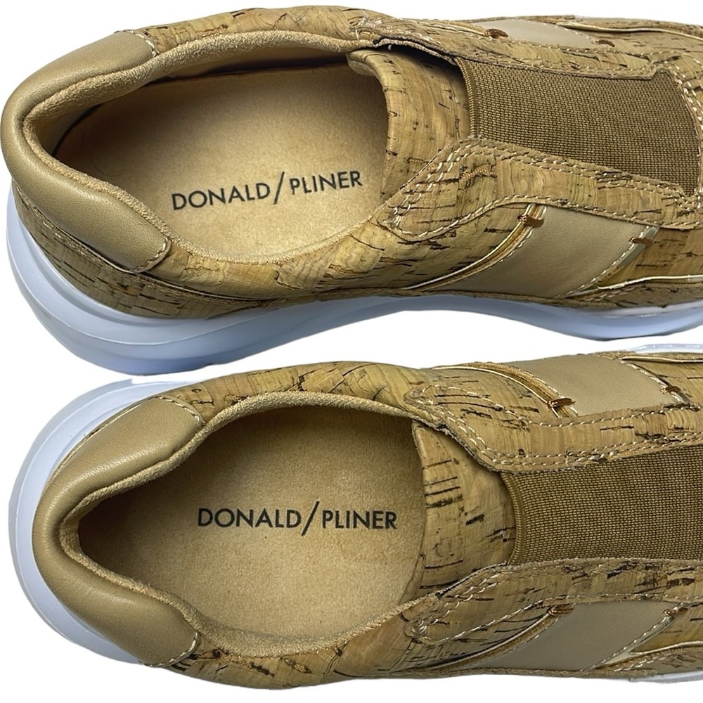 New Donald J. Pliner KARLI Cork With Gold Trim Luxury fashion Sneakers Size 6.5 - Picture 7 of 13
